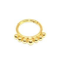 Anillos de Nariz de segmento con bisagras de acero, 1,2x8/10mm, de pezón pirsin, cartílago de oreja, tragus, hélice, piercings de labio, joyería de moda unisex - details 5