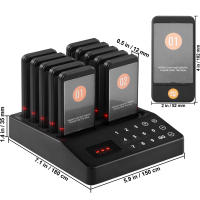 Sistema de buscapersonas para restaurantes SucceBuy, señal de cola inalámbrica de largo alcance. Buscapersonas para llamadas de invitados con vibración y parpadeo. Para camión de comida, iglesia, guardería, hospital. - details 8