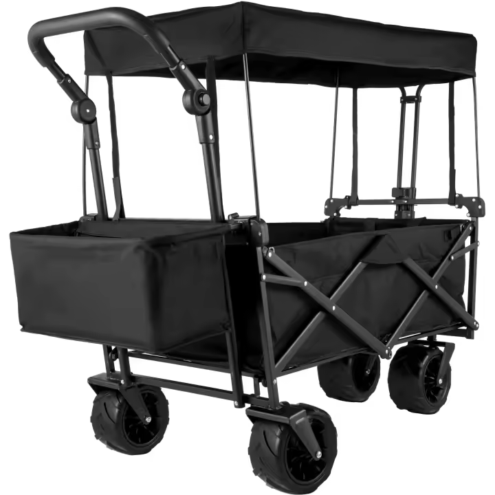 SucceBuy Carro plegable, carrito de jardín plegable con sombra, utilidad de playa, carro plegable portátil para playa, jardín, deportes - 1