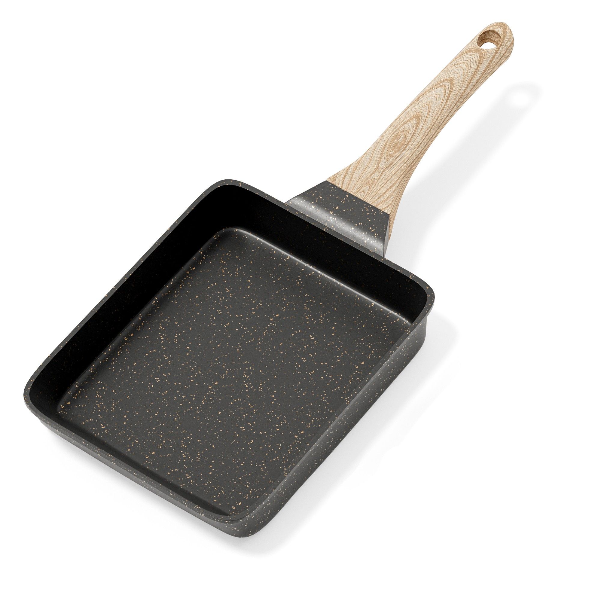 RIOVARM Antiadherente Tamagoyaki Sartén para Tortilla, Inducción Sartén para Huevos con Revestimiento de Granito, Sartén Pequeña sin PFOA, Sartén para panqueques para el desayuno, Sartén de Camping