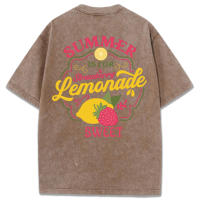 Camiseta de Algodón Veraniego Diseño de Fresa Limón Top Casual Suelto para Mujeres Moda de Verano - details 7