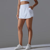 Falda de Yoga Hamidou Secado Rápido, Elasticidad, Doble Capa, Color Sólido para Tenis, Correr, Actividades Deportivas - details 5