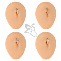 ZS-Piercings de ombligo con forma de flor para mujer, Piercings de ombligo curvo inverso, joyería corporal, 14G, 10MM, 1 pieza - details 19