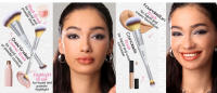 Juego de Brochas de Maquillaje Jessup, 3/7 Piezas, Brochas de Maquillaje de Doble Punta, Brochas de Maquillaje Sintéticas de Primera Calidad para Base, Contorno, Rubor, Iluminador, Difuminado, Cejas, Sombras de Ojos, Corrector, con Bolsa, Gris Claro T520 - details 2