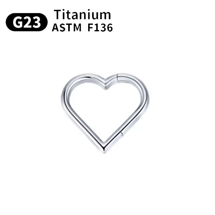 100%-pendientes de titanio G23 para mujer, piercing para la nariz, medio anillo en forma de d, segmento, cartílago - 1