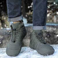 Zapatos descalzos con punta ancha para mujer y hombre, calzado minimalista forrado de piel, suela cero caída, botas de nieve cálidas para caminar al aire libre, Invierno - details 12