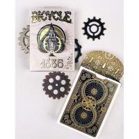 Fournier Bicycle USPCC Baraja poker 1885 Magos Trucos Ilusionismo Cartas Magia Adultos Colección Coleccionable Jugar Cartas Juego mesa Elegancia victoriana Maquinaria Engranajes Regalo ideal Espectáculo Escenario - details 2