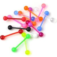 2 unids/lote de piercing de estilo indio luminoso, 1,6x19x6mm, piercing de lengua de barra recta, joyería corporal acrílica de calibre 14, anillo tragus - details 1