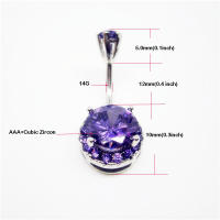 Anillo de circonia cúbica para mujer, piercing para el ombligo, 14g, color plateado, flor, 1 unidad - details 3