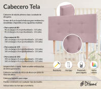 DHOME Cabecero Capitone Tapizado Polipiel o Tela Acualine con 8cm de Grosor Cabezales de Cama Acolchado Capitoné Cabeceros de Cama (Salmón Tela) - details 7