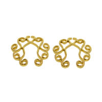 1 par de piercing falso de tamaño ajustable, anillo de acero inoxidable, escudo, joyería corporal, joyería para mujer - details 14