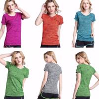Camiseta deportiva profesional de secado rápido para mujer, Tops cortos transpirables para Yoga, Fitness, correr, trotar, gimnasio y ejercicios - details 0