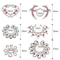 1 par de piercing falso de tamaño ajustable, anillo de acero inoxidable, escudo, joyería corporal, joyería para mujer - details 16