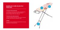 Vileda | Tabla de planchar mediana Star | Contiene dos capas elaboradas con algodón y espuma|| Altura regulable hasta los 96 cm | Superficie de 120 x 38 cm. - details 0