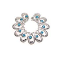 1 par de piercing falso de tamaño ajustable, anillo de acero inoxidable, escudo, joyería corporal, joyería para mujer - details 6
