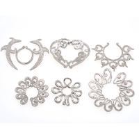 1 par de piercing falso de tamaño ajustable, anillo de acero inoxidable, escudo, joyería corporal, joyería para mujer - details 3