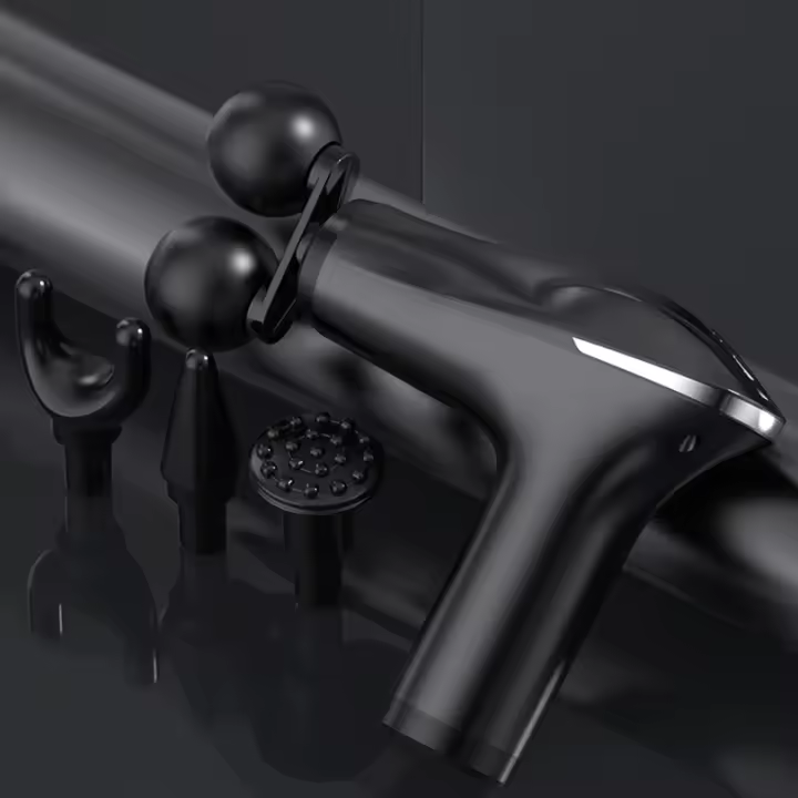 Pistola de masaje muscular MUKASI, masajeador corporal con 6 niveles ajustables, potente, ultra silenciosa, 4 cabezales de pistola de masaje para relajación, recuperación y fatiga - 1