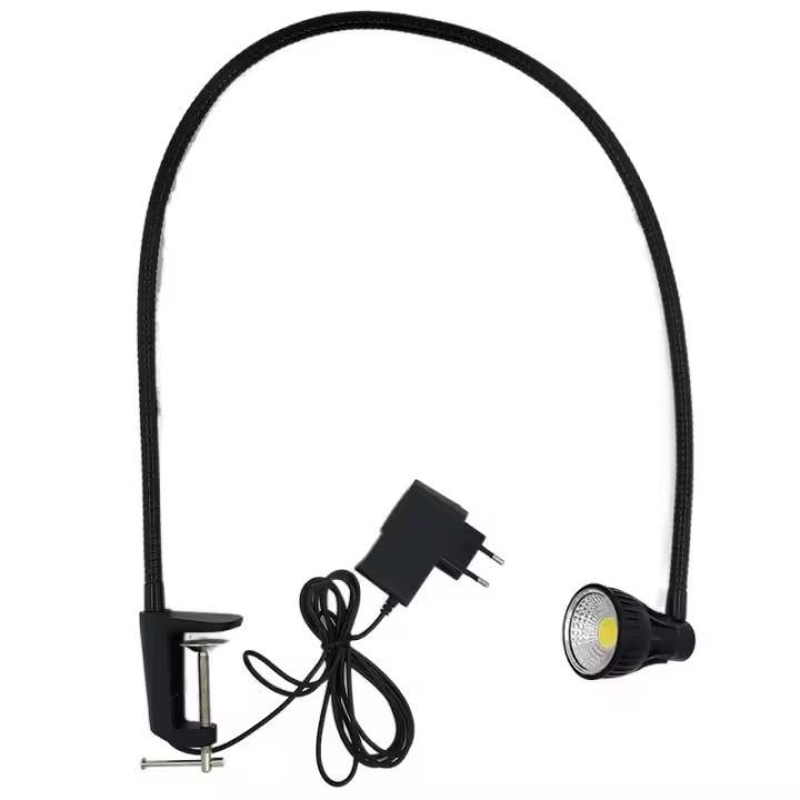 Lámpara de trabajo de torno con clip LED de cuello de cisne de tubo largo de 110V/220V 10W - 1