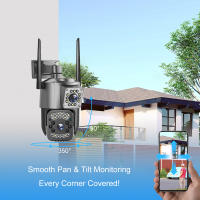 Cámara IP WIFI de seguridad para exteriores Cámara de videocamera inalámbrica de 8MP 4K PTZ lente Dual Zoom 10X visión nocturna montaje en pared estilo de torre compatible con smartphone y Android - details 2