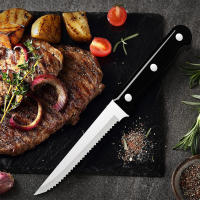 Steak Knives Set Cutlery Set 6/8 Pcs Full Tang Stainless Steel Sharp Serrated Dinner Knives Set Dishwasher Safe for Meat Bread - details 6