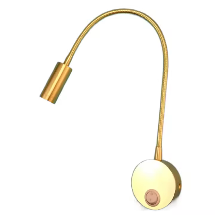 Lámpara de pared con cuello de cisne LED de cuerpo dorado de 3W 110V 220V - 1