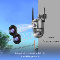 Cámara IP WIFI de seguridad para exteriores Cámara de videocamera inalámbrica de 8MP 4K PTZ lente Dual Zoom 10X visión nocturna montaje en pared estilo de torre compatible con smartphone y Android - details 4
