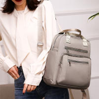 Mochila Oxford impermeable de gran capacidad para mujer, Bolsa Escolar de viaje para adolescentes, paquete negro Simple, nueva moda - details 5