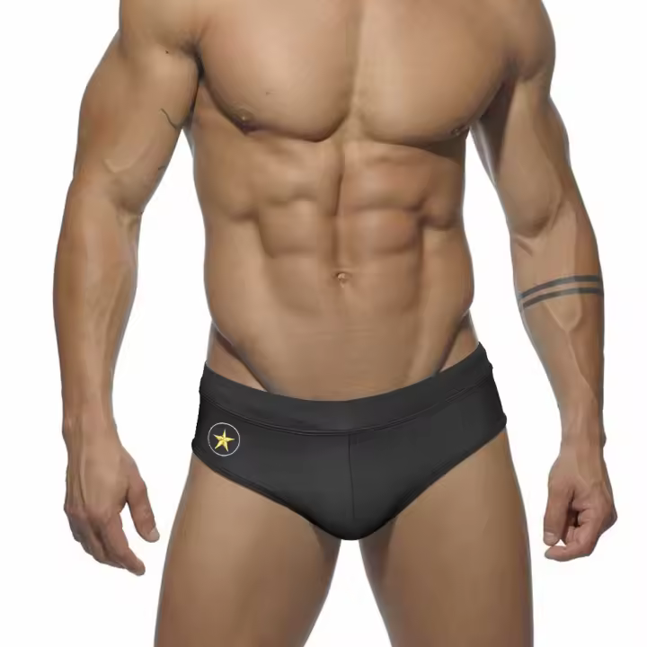 Jessborn bañador sexy bordado para hombre, traje de baño profesional, pentagrama, entrenamiento en la playa, Verano - 1