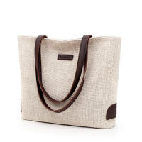 Bolso de mano de lona informal para mujer, bolsa de hombro de gran capacidad, ligera, de compras, de algodón y lino, con asa, de viaje, Hobo - details 11
