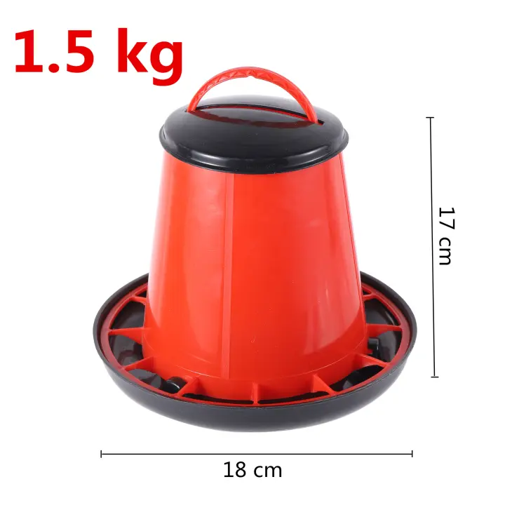 Alimentador automático de calidad para pollos, Cubo de alimentación para codorniz y palomas, herramientas de alimentación para animales de corral, 1,5 kg/3kg, 1 unidad - 1