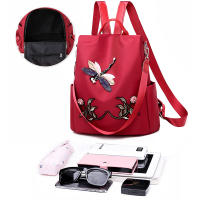 Mochila con bordado de moda para mujer, bolsa de viaje Oxford impermeable de gran capacidad, mochila multifunción para ordenador portátil - details 24