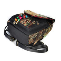 Mochila de lentejuelas de gran capacidad para mujer, bolso de lujo con bordado de pavo real, informal, de viaje - details 10