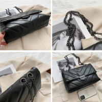 Bolso cruzado de cuero PU de hilo de lujo para mujer, bandolera con cadena, bolso de gran capacidad - details 20