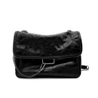 Bolso cruzado de cuero PU para mujer, Cartera de hombro, bolso de mano, bandolera con cadena, bolsillo negro - details 15