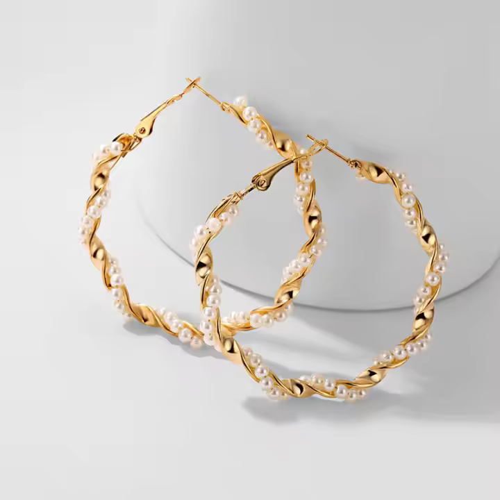 ZhongT-pendientes de aro redondos de círculo grande para mujer, aretes con dijes dorados y Punk, joyería de fiesta - 1