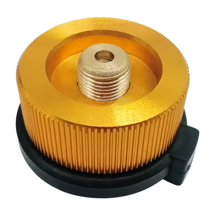 Adaptador de acoplamiento de cilindro de gas plano de propano de repuesto para estufa de camping al aire libre, inflado con válvula de alivio de presión - 1