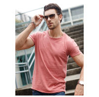 Camiseta para Hombres AIOPESON 100% Algodón Suave Fitness Verano Delgada Ropa de Casa Cuello Redondo Manga Corta Camiseta Sólida para Hombres - details 5