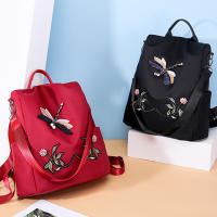 Mochila con bordado de moda para mujer, bolsa de viaje Oxford impermeable de gran capacidad, mochila multifunción para ordenador portátil - details 10