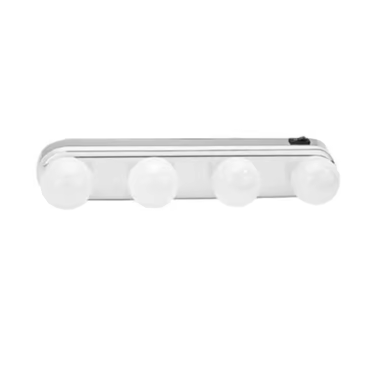 Luz de espejo de maquillaje de 4 bombillas, faro instalado, conveniente ventosa, lámpara de maquillaje, luz de espejo LED, regalo alimentado por batería - 1