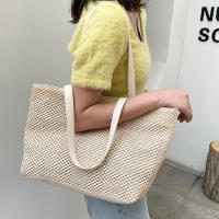 Bolso de paja tejido de gran capacidad para mujer, bolsa de mimbre hecha a mano, bolso de playa, bolso de hombro de paja para vacaciones - details 6