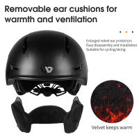 WEST BIKING-casco de esquí y Snowboard para hombre y mujer, gorro de seguridad ajustable para bicicleta eléctrica y motocicleta, cálido para invierno - details 4