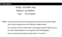 Bolso de mensajero de cuero PU suave para mujer, bandolera de hombro informal, bolso de mano Vintage con remaches, bolsa negra para mujer - details 0