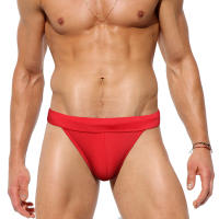 Jessborn pantalones de natación triangulares para hombre, bañador sexy de horquilla alta, media cadera envolvente, color sólido, ropa de baño de playa de primavera caliente - details 4