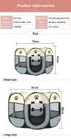 Jaula plegable portátil para perros y gatos, tienda de campaña Oxford, cerca octogonal, resistente al agua perrera, casa lavable para mascotas - details 4