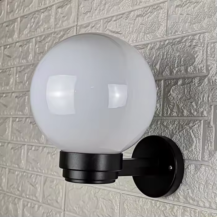 Luz de pared para interiores y exteriores con sombra de globo acrílico blanco o transparente para entrada, porche, Patio, Exterior, Base E27, linterna de pared - 1