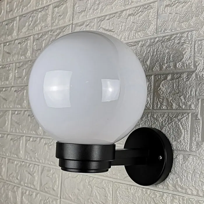 Luz de pared para interiores y exteriores con sombra de globo acrílico blanco o transparente para entrada, porche, Patio, Exterior, Base E27, linterna de pared - 1