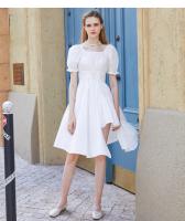 Vestido midi con cuello cuadrado y vendaje - details 1