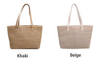 Bolso de paja tejido de gran capacidad para mujer, bolsa de mimbre hecha a mano, bolso de playa, bolso de hombro de paja para vacaciones - details 2