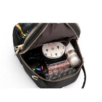Mochila con estampado de moda para mujer, bolso cruzado de nailon de gran capacidad, multicapa, mochilas escolares, mochila de viaje impermeable - details 17