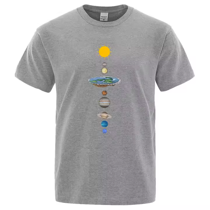Camiseta con Estampado de Planetas del Sistema Solar para Hombre, Prenda Holgada, Manga Regular, Diseño Cósmico, Ropa de Moda, Informal, Gran Tamaño - 1